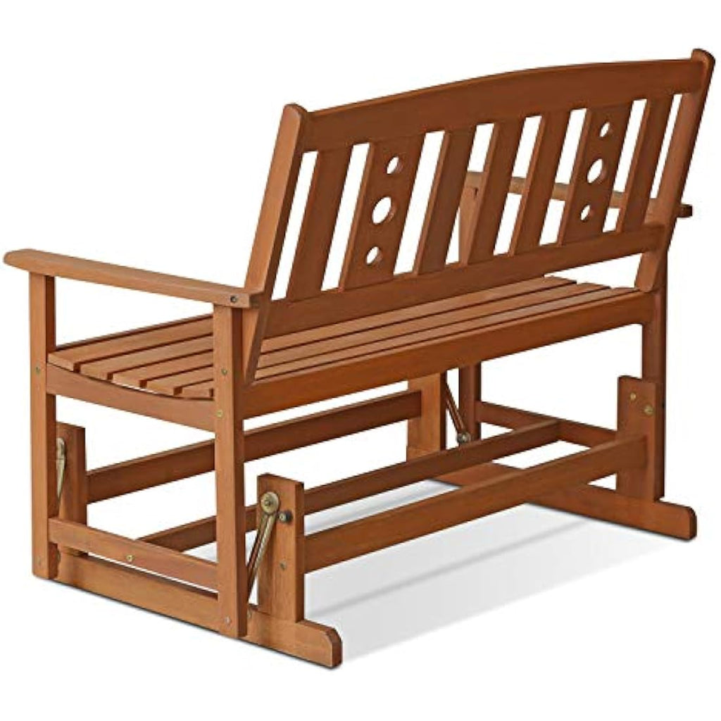Furinno New Mexico Outdoor Glider – Hardwood Patio Bench, Teak Oil Finish