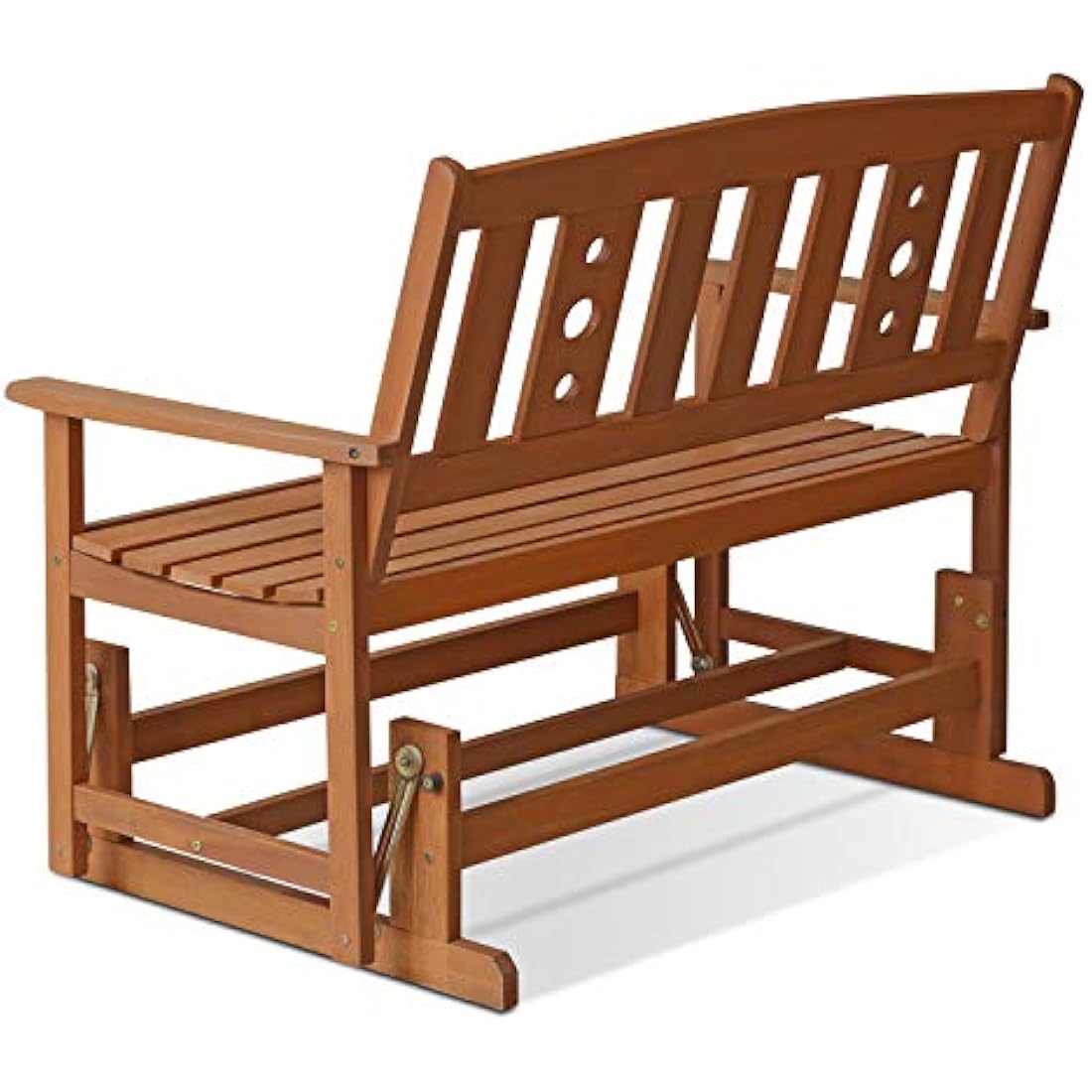 Furinno New Mexico Outdoor Glider – Hardwood Patio Bench, Teak Oil Finish