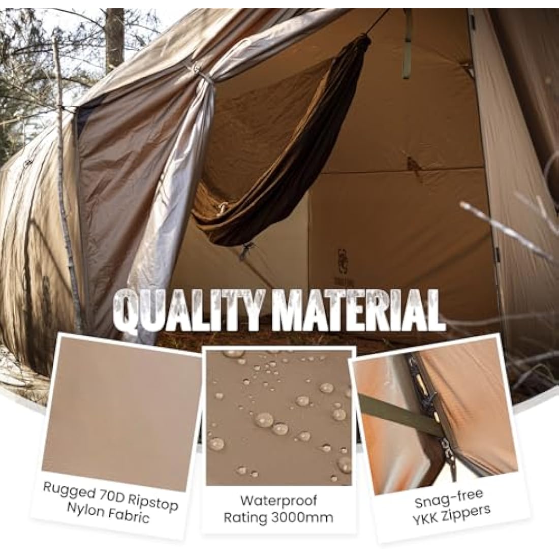 OneTigris TEGIMEN Hammock Hot Tent with Stove Jack – 70D Ripstop Nylon