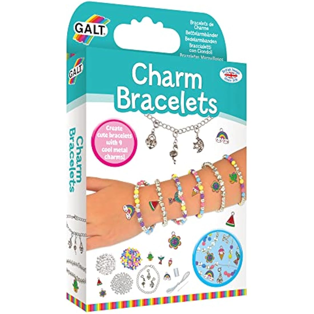 Galt Charm Bracelets Making Kit – Kids Arts and Crafts Set with Beads