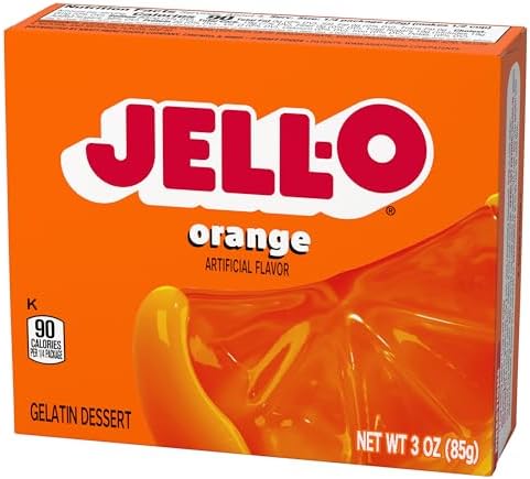 Jell-O Orange Gelatin Dessert - 3 Ounce Boxes (Pack of 4) -