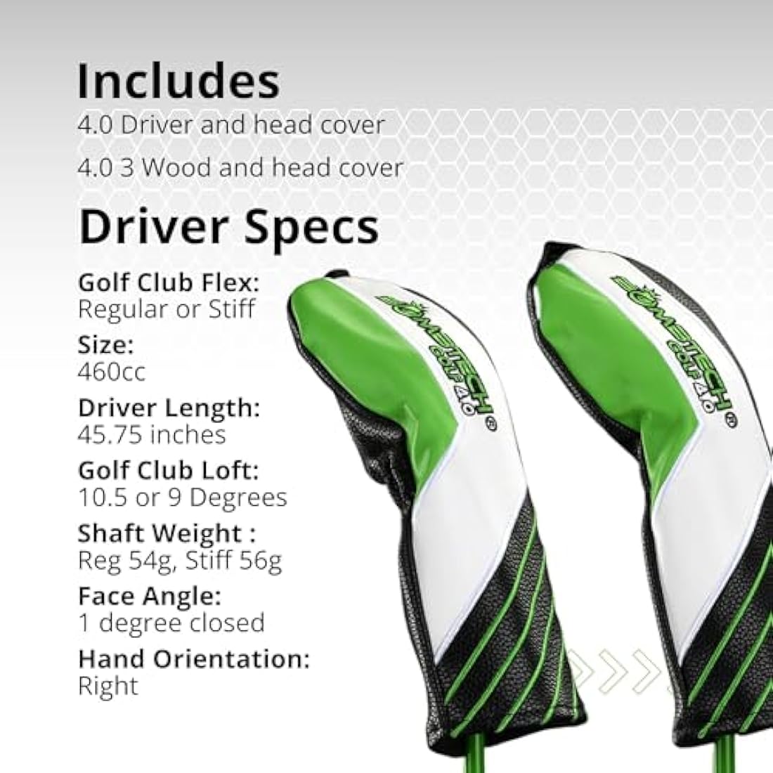 BombTech 4.0 Driver and 3 Wood Bundle | Matte Black Golf Wood Set