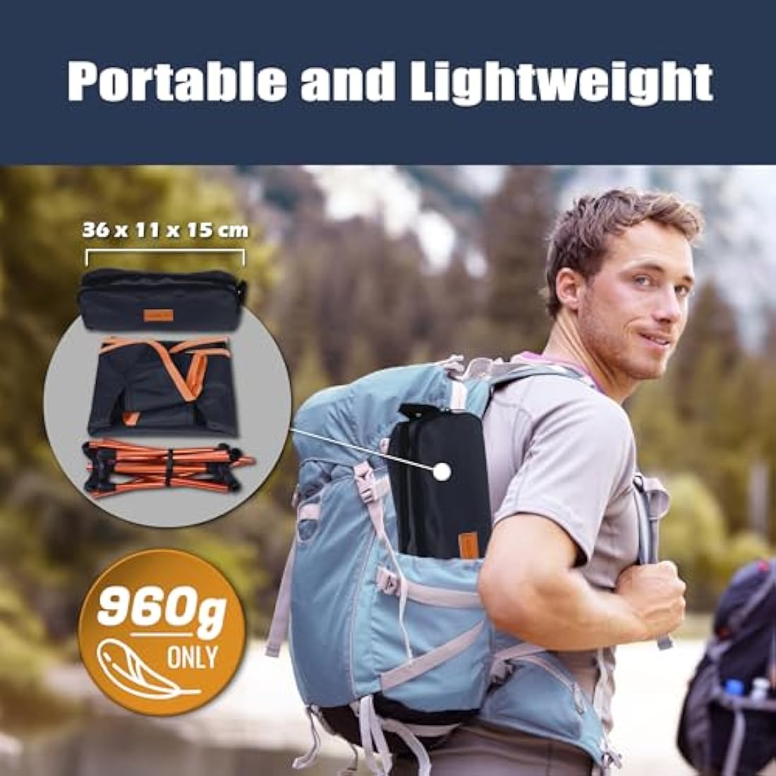 Trekology Yizi Go Lightweight Camping Chair | Foldable Aluminum - Black