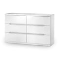 Julian Bowen Manhattan 6 Drawer Wide Chest | High Gloss White