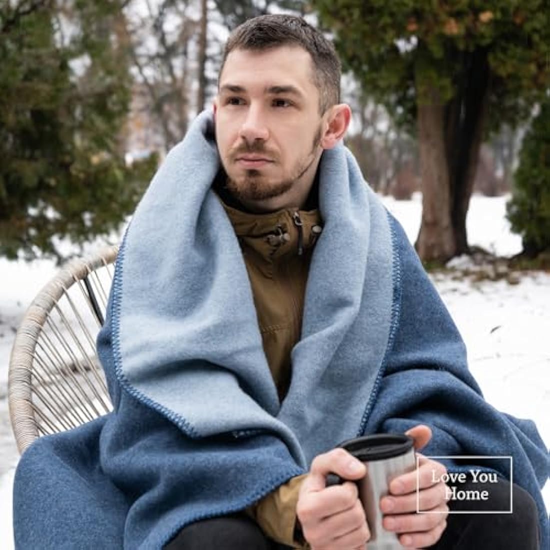Merino Wool Travel Blanket – Warm Outdoor Camping Throw