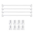 BANJILI 4-Pack Extendable Net Curtain Rods (50-90cm) with 8 Sticky Hooks