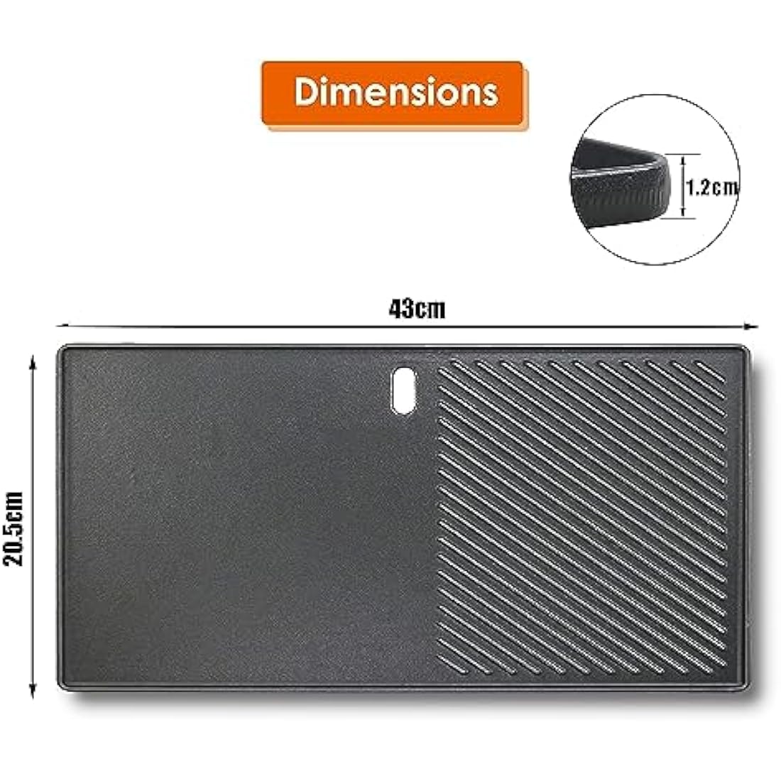 GFTIME Cast Iron Grill Griddle 43x20.5cm for Enders Boston & Monroe 3