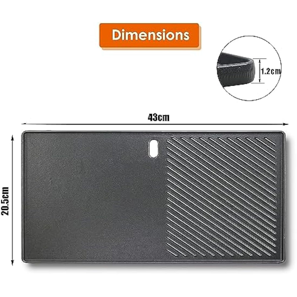 GFTIME Cast Iron Grill Griddle 43x20.5cm for Enders Boston & Monroe 3