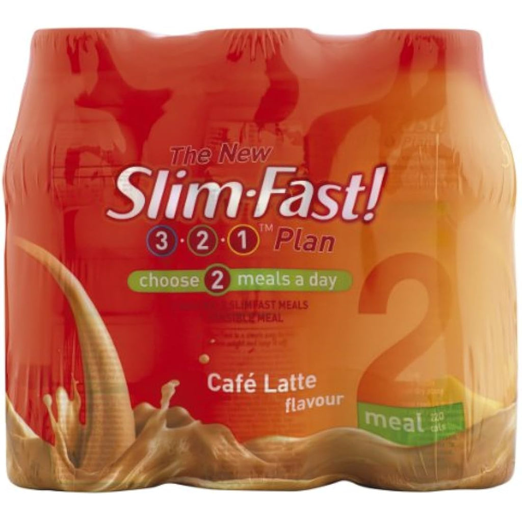 SlimFast Cafe Latte Meal Replacement Shake - 6 x 325ml Weight Loss Pack