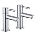 Wasserrhythm Traditional Bath Pillar Taps - Chrome Stainless Steel Pair