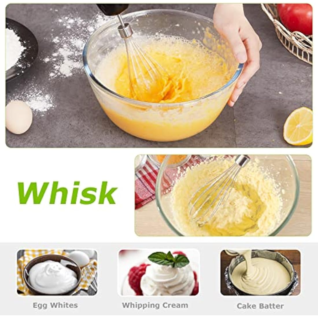 Bonsenkitchen 4-in-1 Immersion Hand Blender | 1000W Stainless Steel