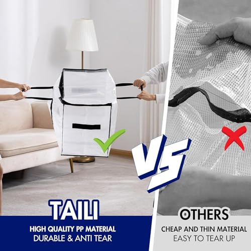TAILI Extra Large Moving Bags | 6 Pack Clear Heavy Duty Storage Totes