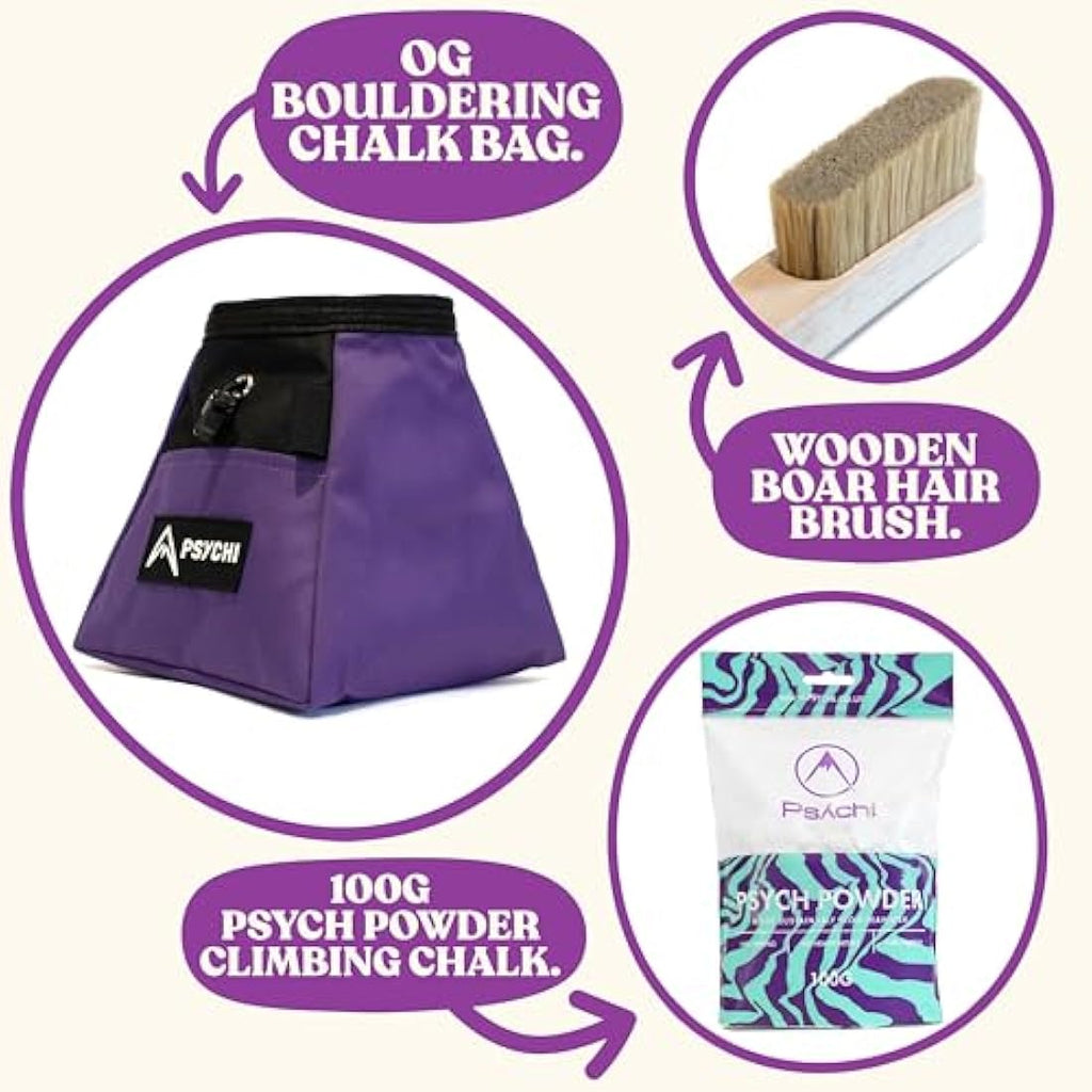 Psychi OG Recycled Climbing Chalk Bucket Bundle with Brush & Chalk
