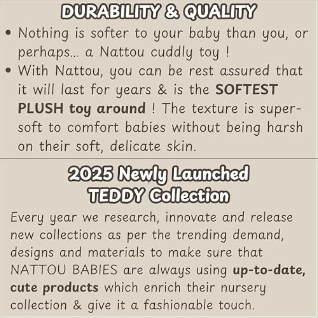 Nattou Wooden Elephant Rocker – Padded Vegan Teddy Fabric – Taupe