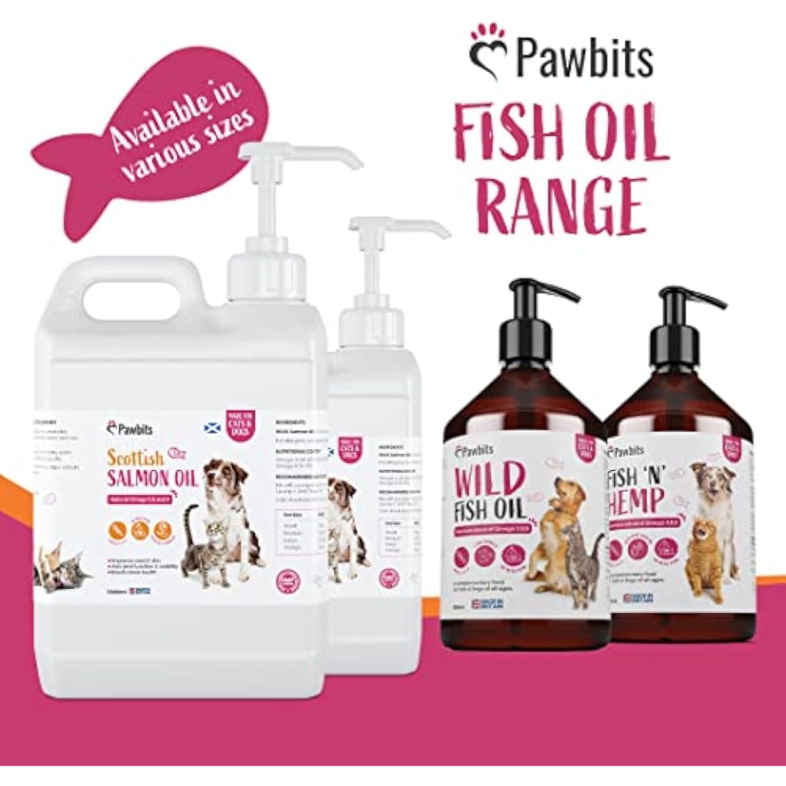 Pawbits Scottish Salmon Oil for Dogs & Cats – 5L Natural Omega 3 6 9