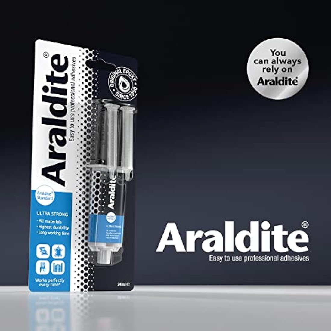 Araldite Standard 2-Part Epoxy Resin Syringe – Strong Multi-Surface Glue, 24ml