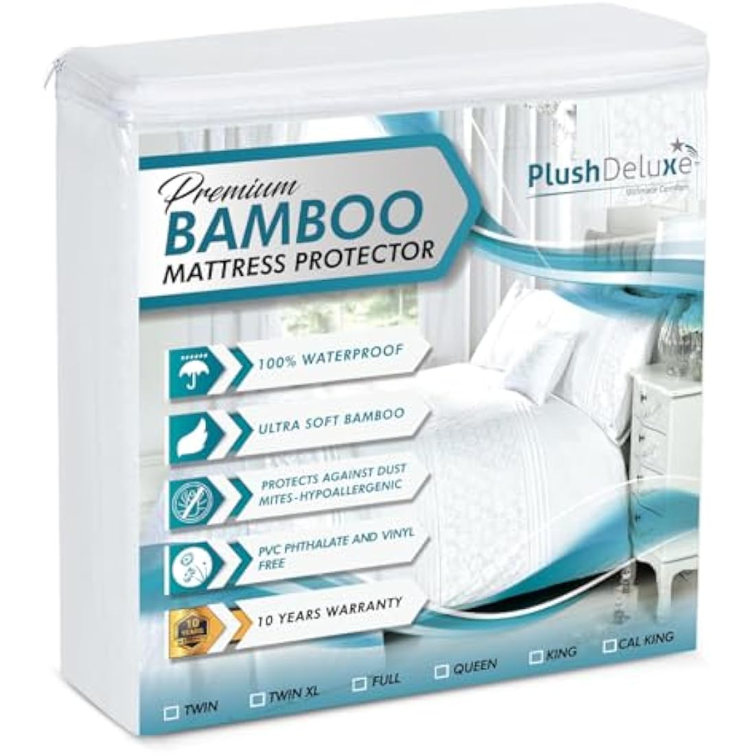 PlushDeluxe Bamboo Mattress Protector – Waterproof & Breathable UK King