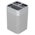 Home Basics 3-Section ABS Plastic Toothbrush Holder - Grey Vanity Storage