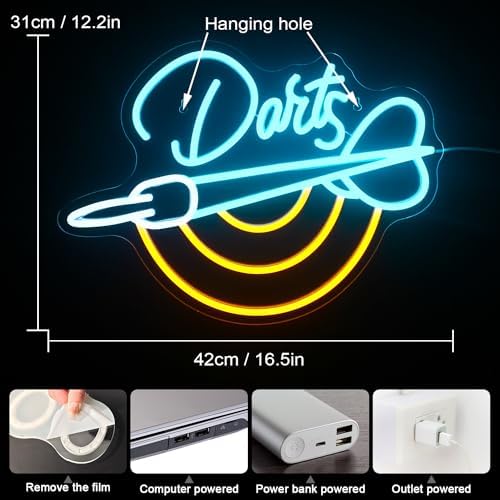 Horseneon Dartboard Neon Sign – LED Wall Decor for Bar and Game Room