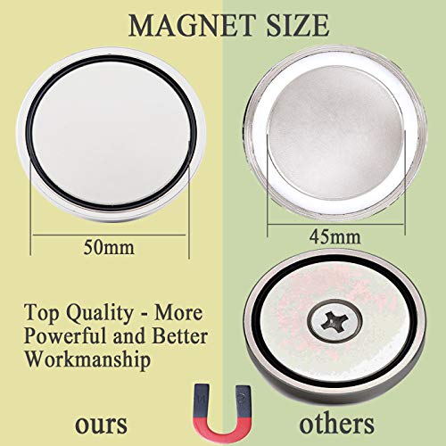 Uolor Neodymium Fishing Magnet Kit - 160KG Pull Force with 20M Rope