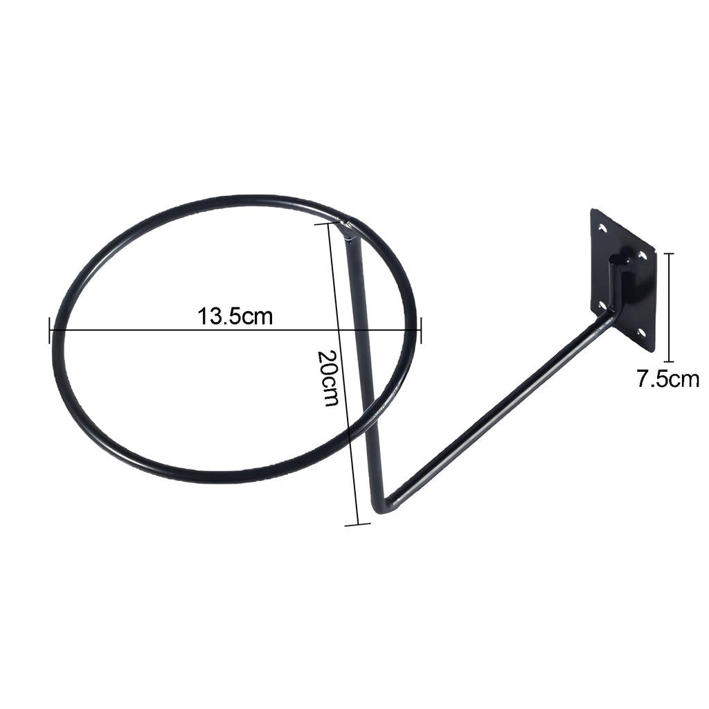 2 Pcs Wall Mounted Helmet Holder, Hat Holder Display Stand, Metal Helmet Display Rack Stand, Black Ball Storage Rack