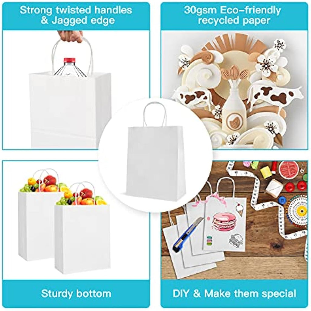 HAUSPROFI 30pcs Kraft Paper Gift Bags | 130gsm Brown Carrier Bags