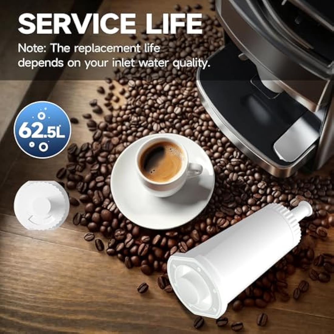 AQUALTRA Coffee Machine Water Filter for Sage & Breville SES008 – 6 Pack