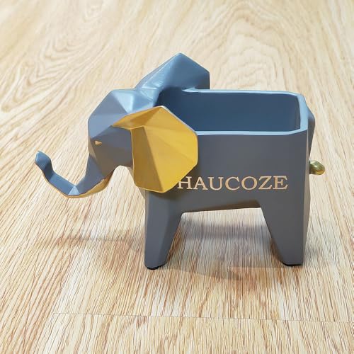 Amoy-Art Elephant Succulent Planter | Geometric Polyresin Animal Statue