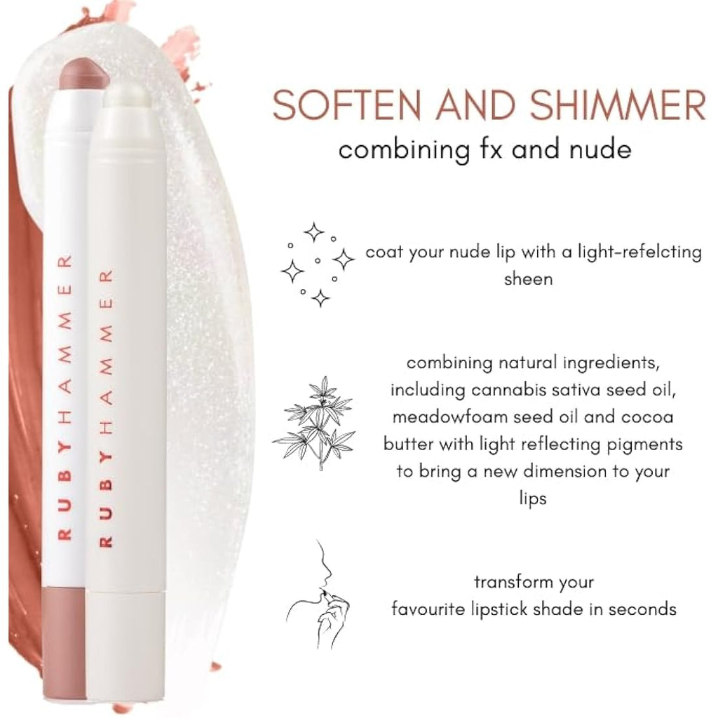 Ruby Hammer Lip Serum Balm Duo – Hydrating Nude and Shimmer FX Tint