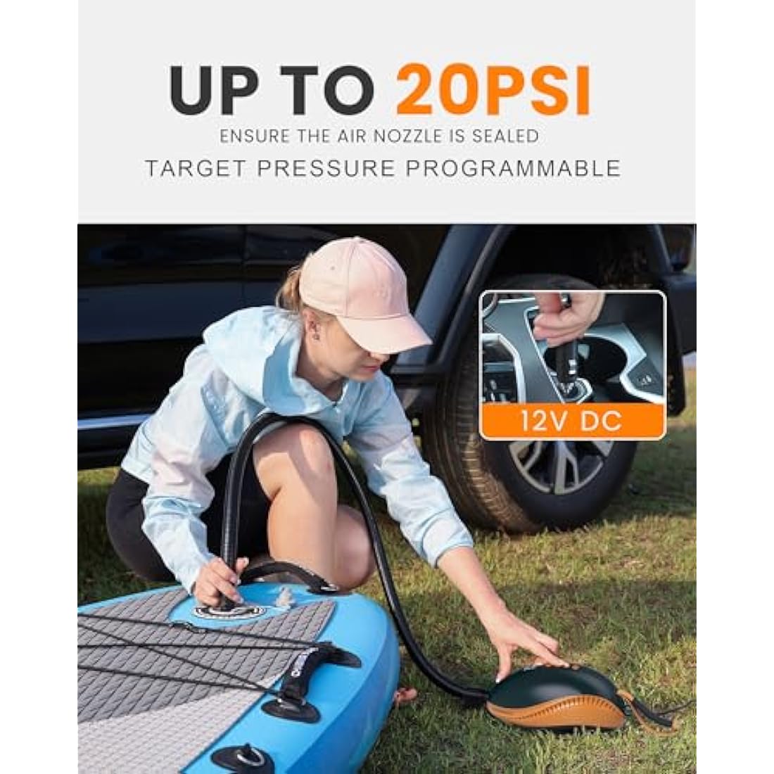 OutdoorMaster Dolphin 20PSI Electric SUP Pump - 12V DC Portable Inflator
