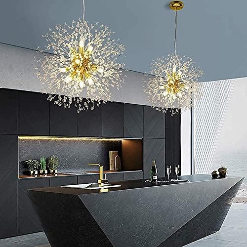 Jolof Store Modern Gold Crystal Dandelion Firework Chandelier – 8-Light