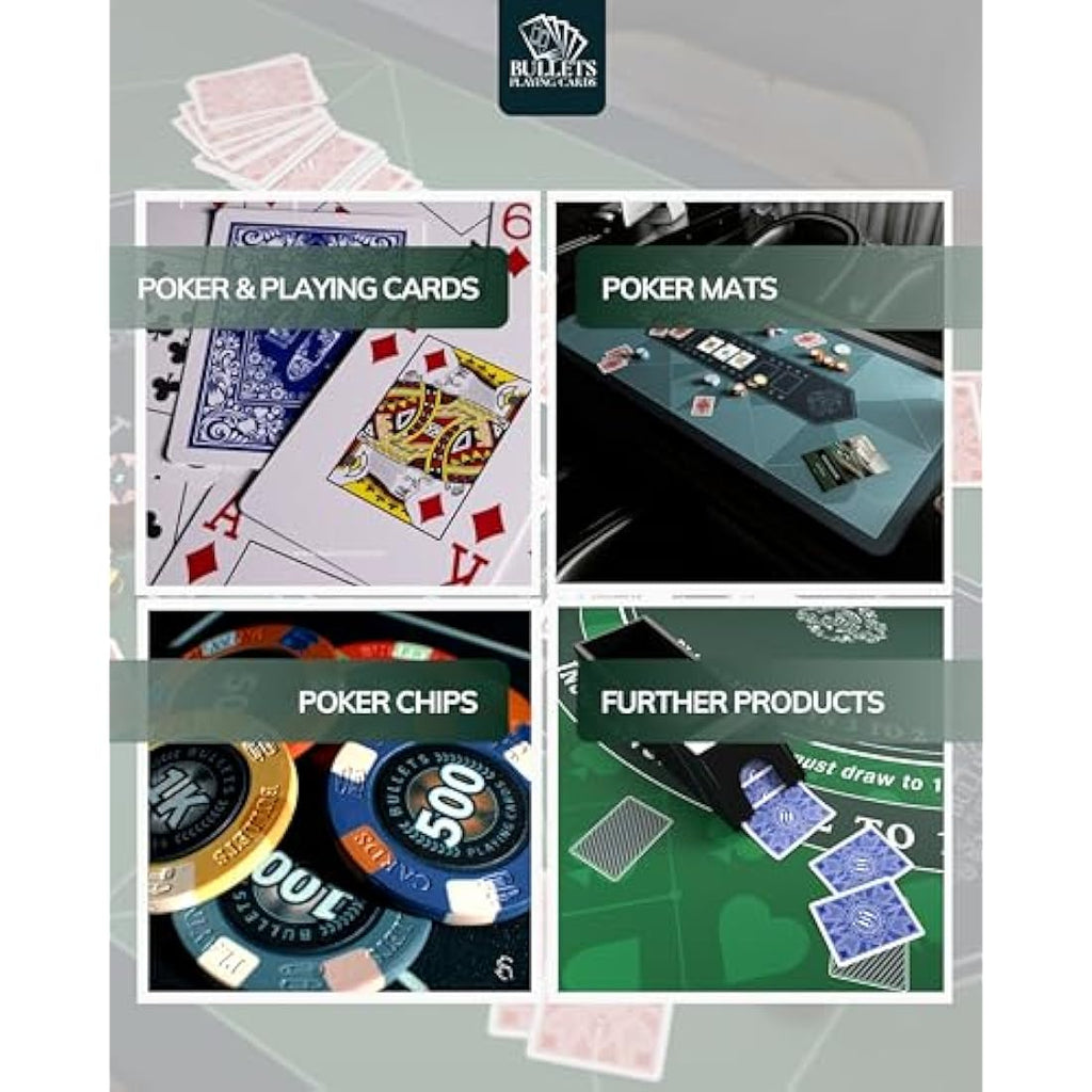 Bullets Playing Cards Carmela Poker Set - 500 Clay Chips & Ceramic Button