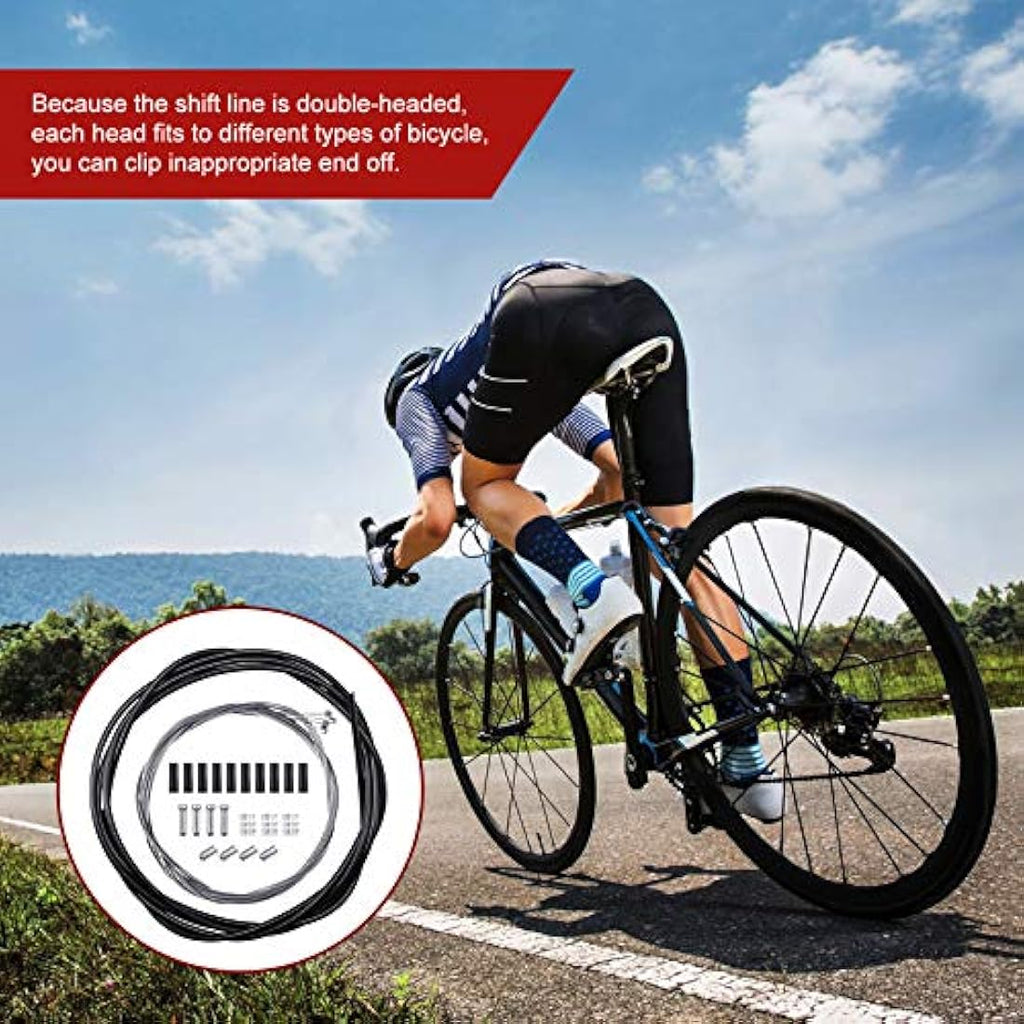 Bike Brake & Gear Shifter Cable Kit – Universal PVC Black