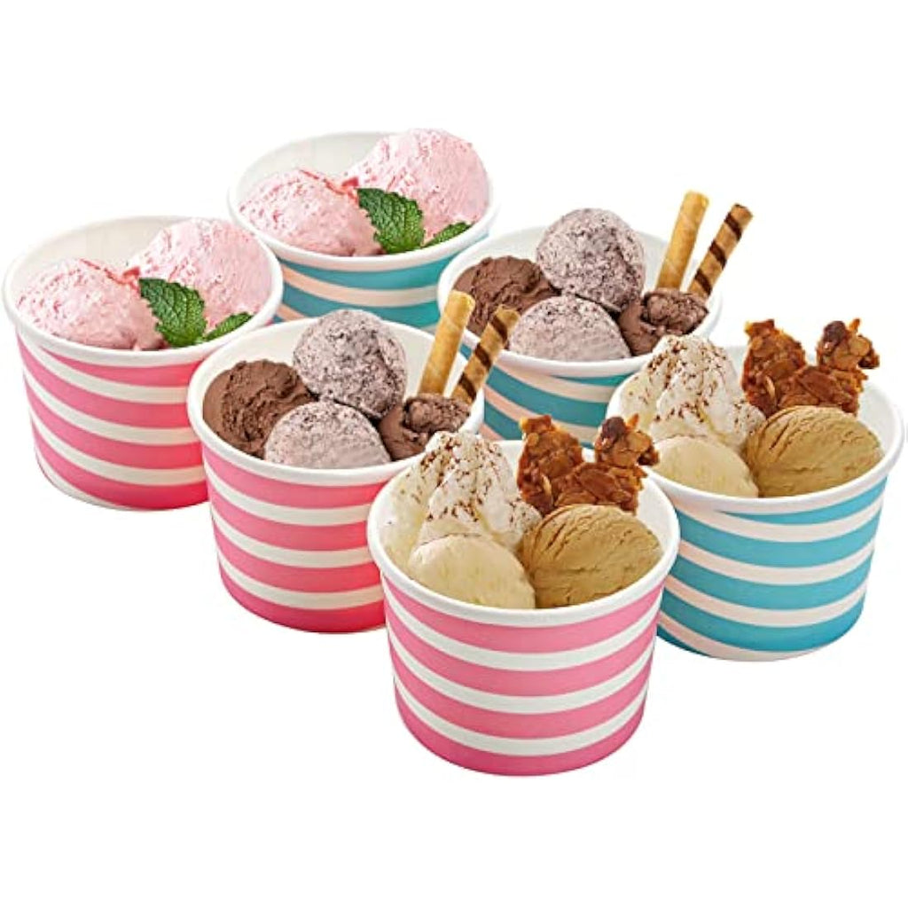 Hacaroa 150 Count Paper Ice Cream Cups – 8 oz Disposable Sundae Bowls