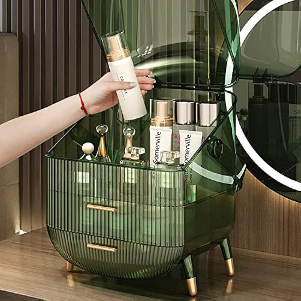 Jolof Store Makeup Organizer | 3-Layer Large Cosmetic Storage – Green