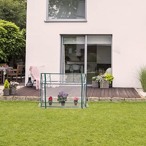 Relaxdays Metal Greenhouse – 92x124x42cm Transparent Cold Frame