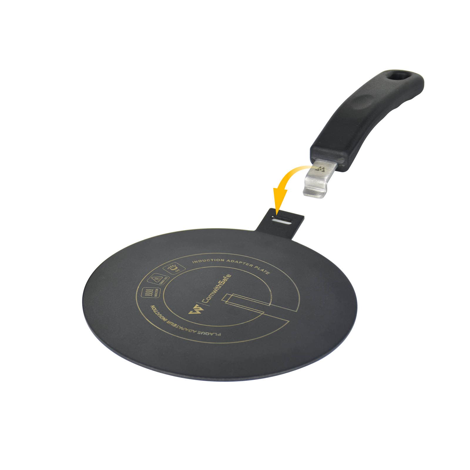 ComwithSafe 24cm Induction Adaptor – Heat Diffuser with Removable Handle