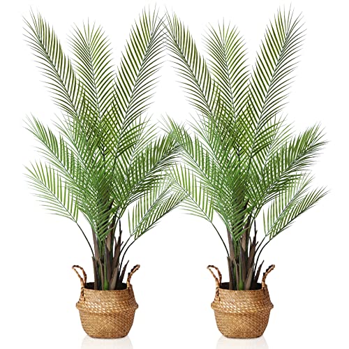Kazeila 120cm Artificial Areca Palm Tree - Realistic Faux Plant (2 Pack)