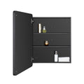 Fundin Steel Bathroom Mirror Cabinet | Matte Black Wall Mount – 50x65cm