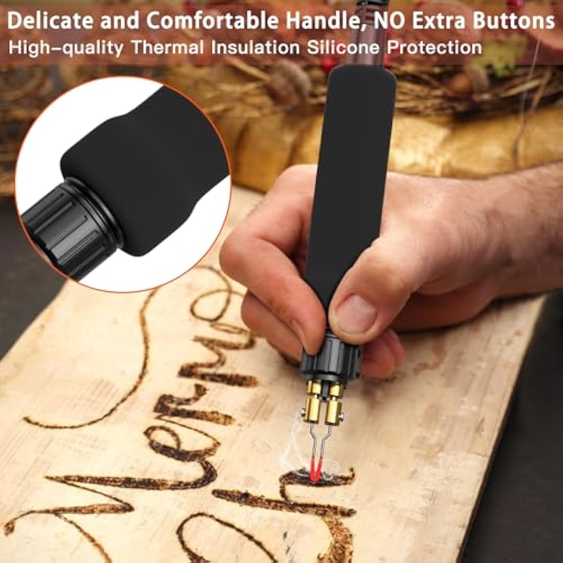 Preciva Wood Burning Pyrography Kit | 40W Adjustable Station with 20 Tips