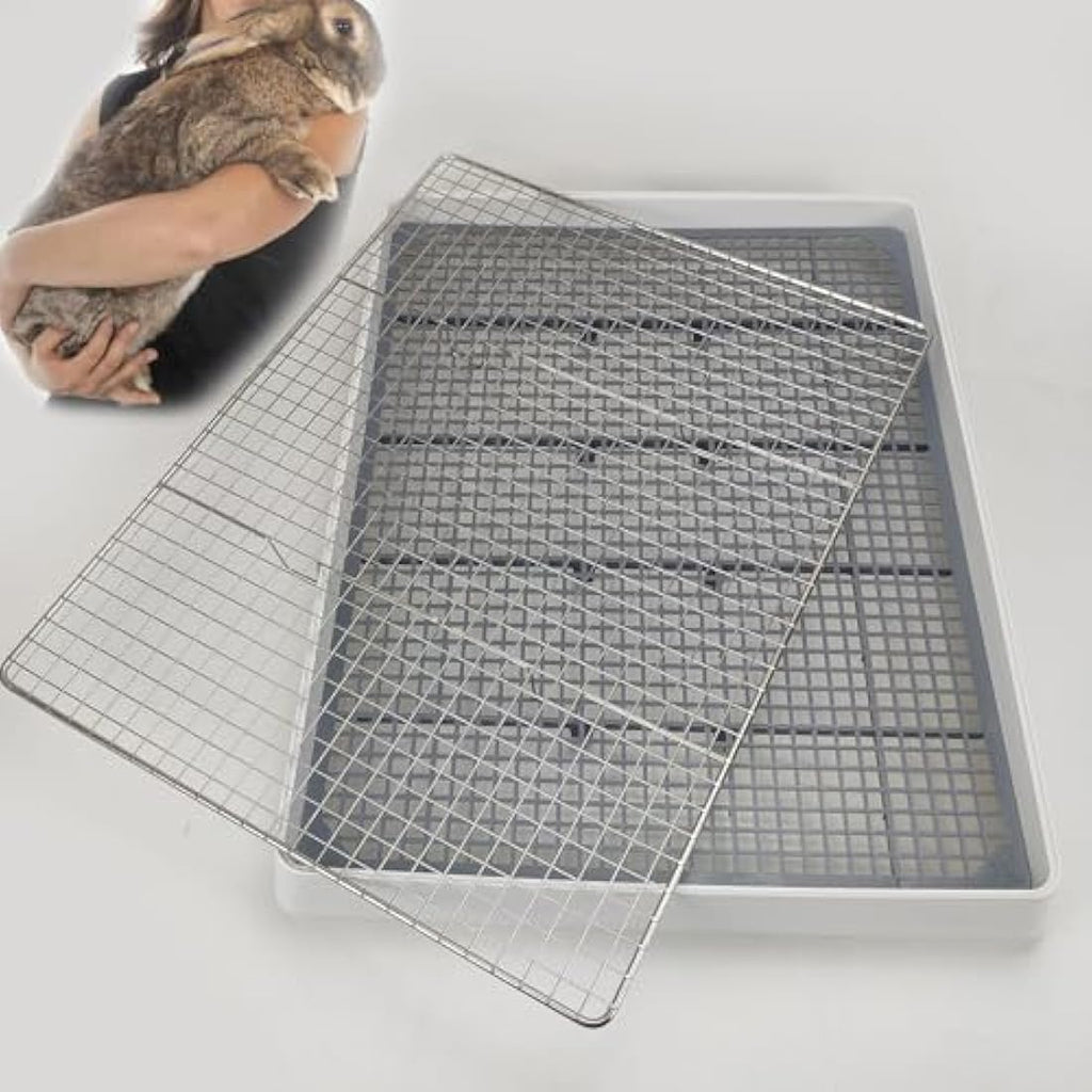 Large Rabbit Litter Box – 22x18 Tray with Dual Grates