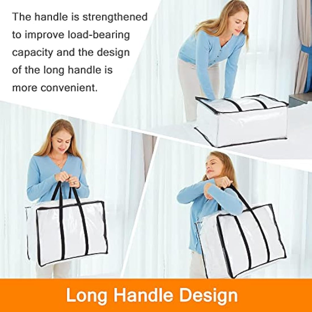 Vieshful 110L Clear Comforter Storage Bags, 5 Pack PVC Closet Organizers
