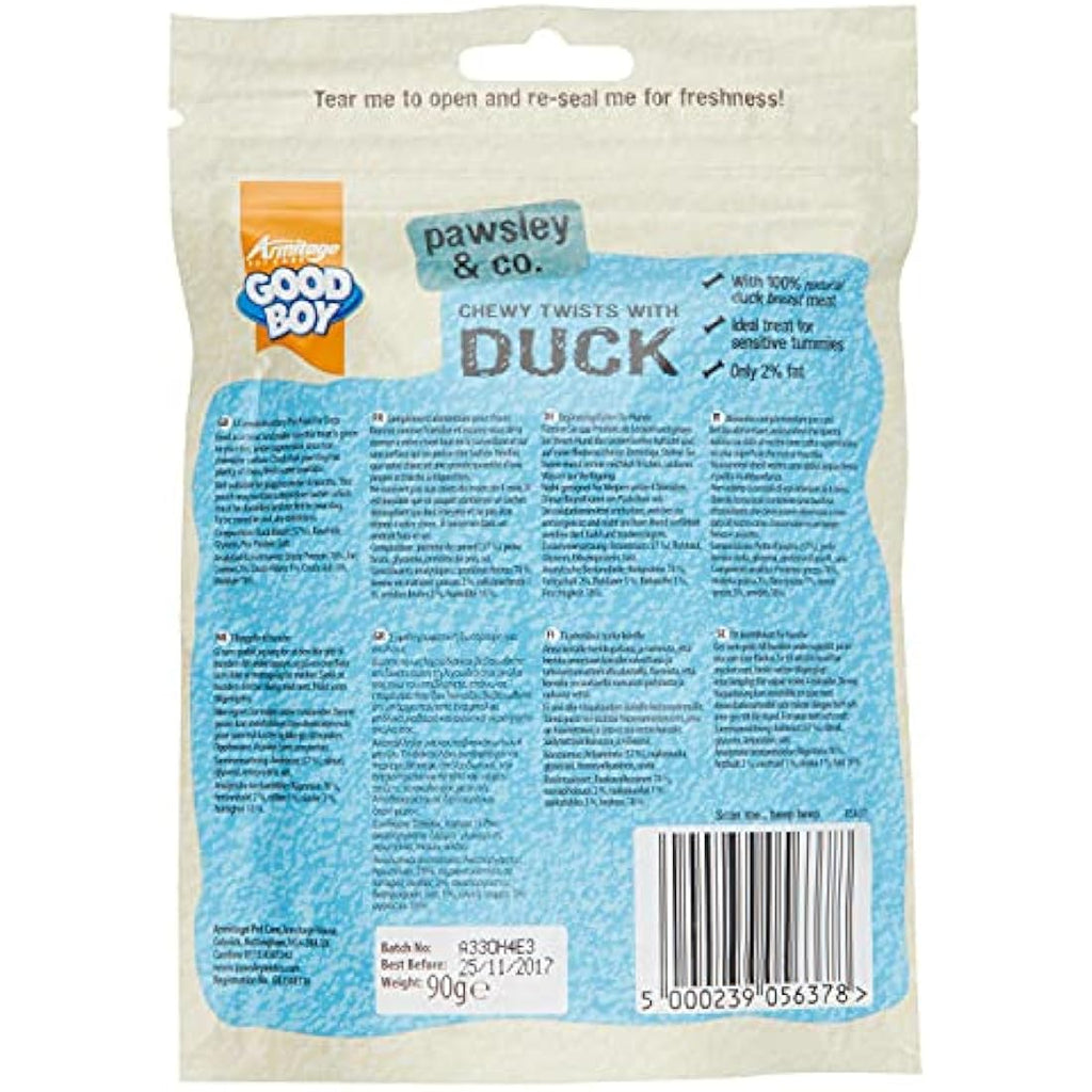 Good Boy Duck Chewy Twists – Natural Gluten Free Dog Treats (10 x 90g)