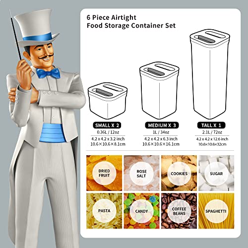 MR.SIGA 6-Piece Airtight Food Storage Container Set | BPA Free Stackable