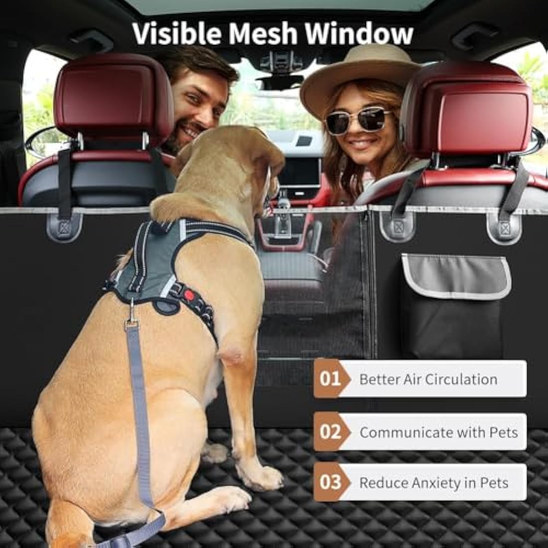 KYG Dog Car Seat Cover – Waterproof 4-in-1 Hammock with Mesh Window