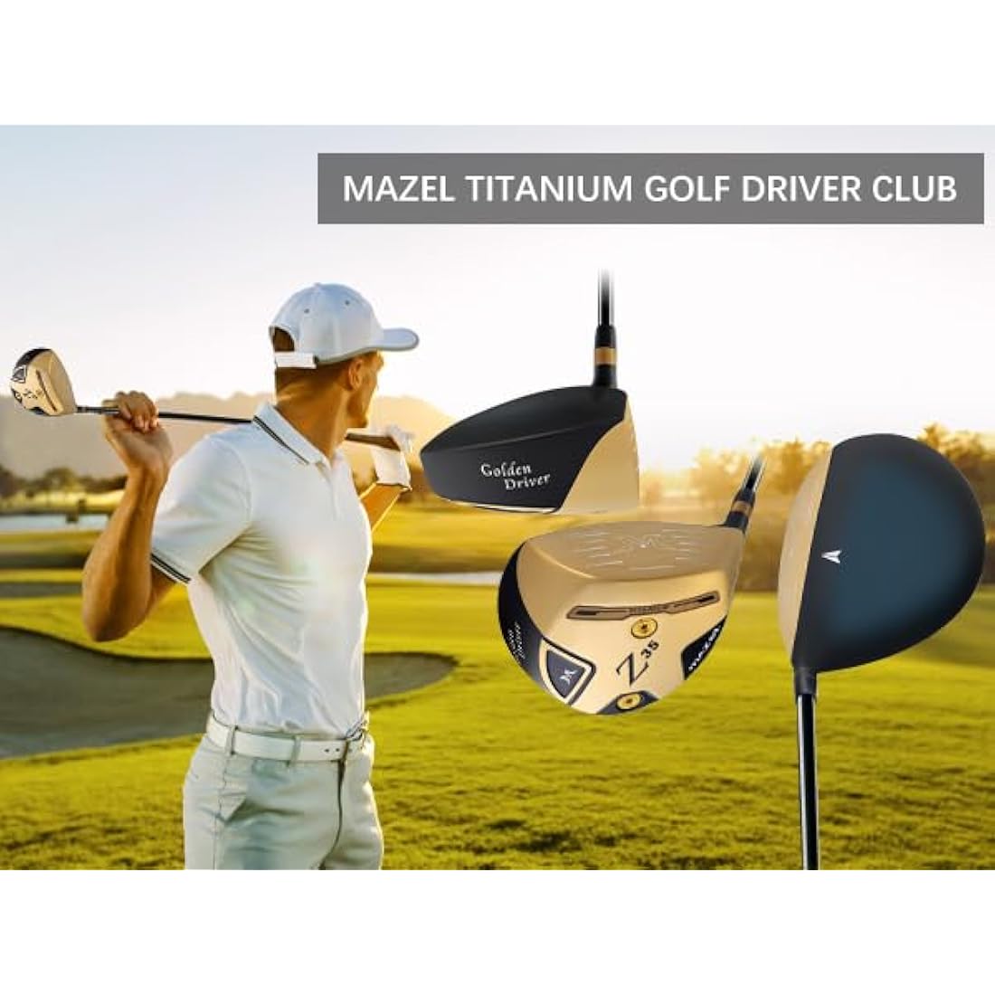 MAZEL Titanium Golf Driver for Men | 460CC Cup Face Design