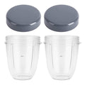 Dreld 18oz Blender Cups with Flat Lids for Nutribullet 600W 900W - 2 Pack
