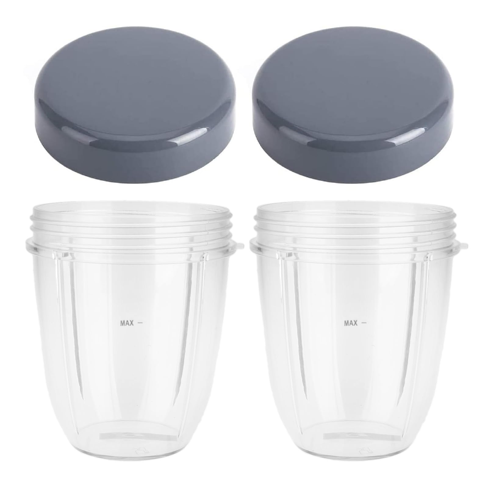 Dreld 18oz Blender Cups with Flat Lids for Nutribullet 600W 900W - 2 Pack