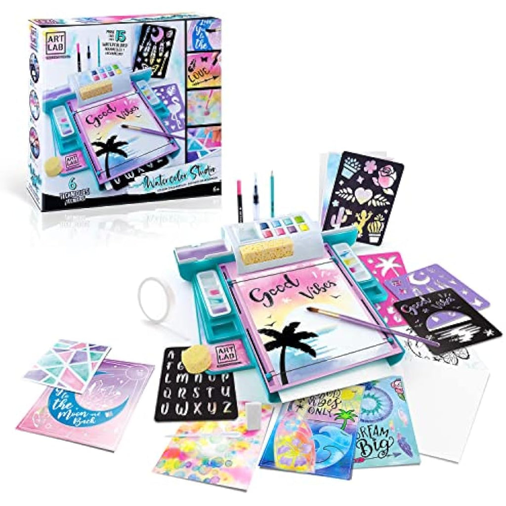 Watercolour Art Studio Kit – 8 Paints & 15 Sheets