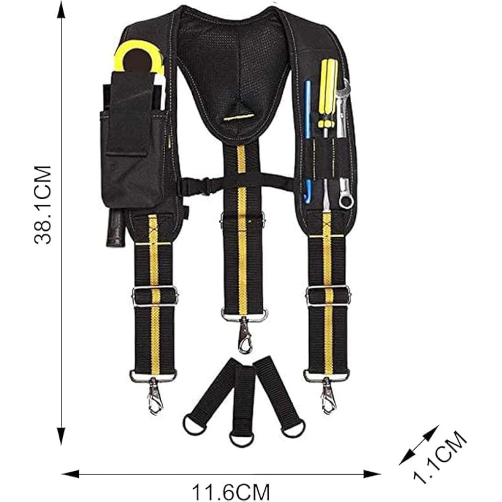 TUYU Heavy Duty Tool Belt Suspenders | Padded 1680D Nylon Work Rig